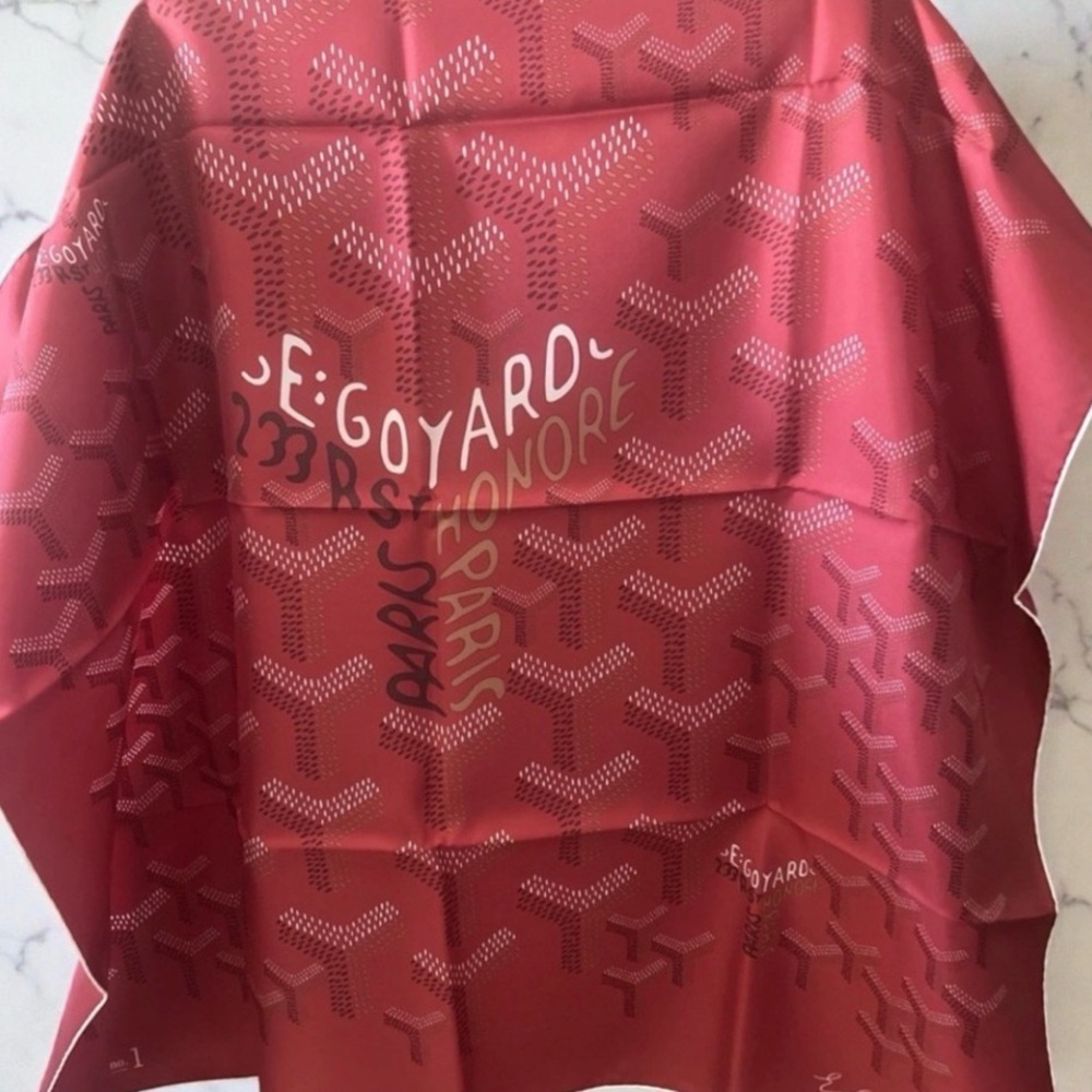 Goyard Scarf No. 1 Silk Goyardine 90x90 cm Burgundy Square Wrap